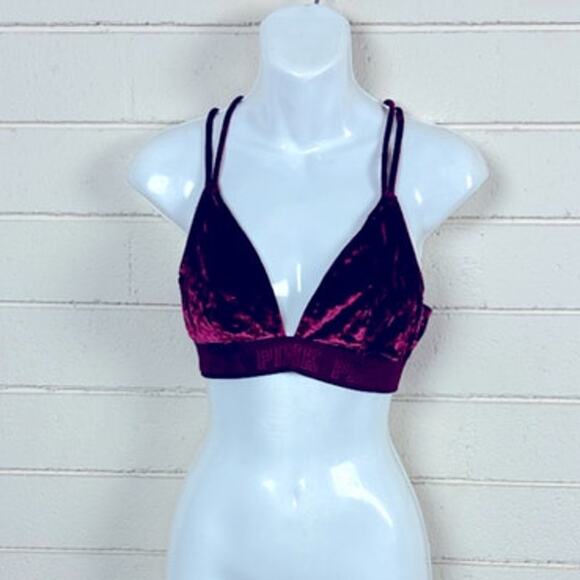 PINK Victoria’s Secret Red Velvet Bralette size L - Picture 2 of 8